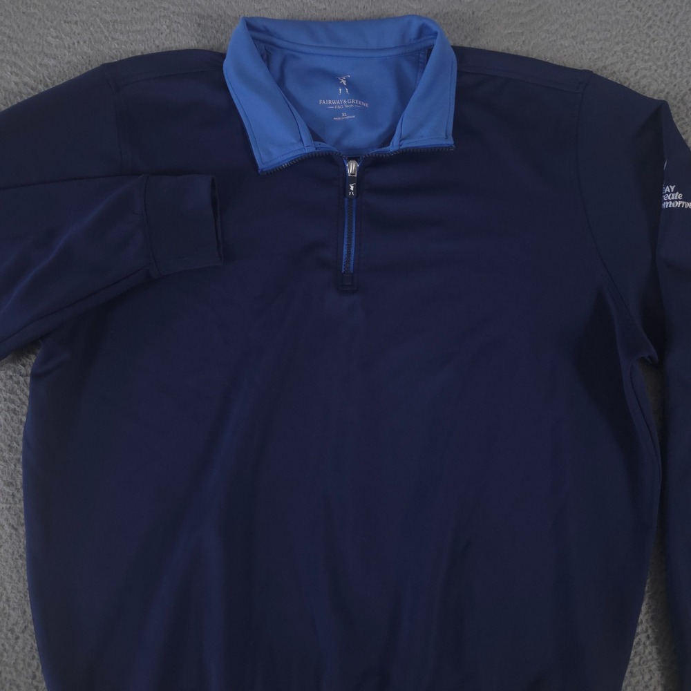 Fairway & Greene Jacket Mens XL Navy F&G Tech Quarter-Zip Pullover Performance